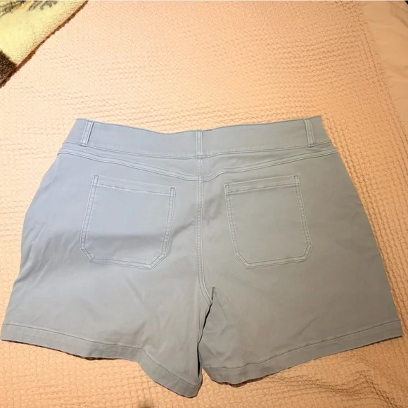 SPANX Light Blue High Waist Casual Shorts - Picture 2 of 4